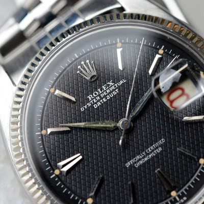 Spot On - Rolex Black Waffle Dial Datejust Ref. 6305