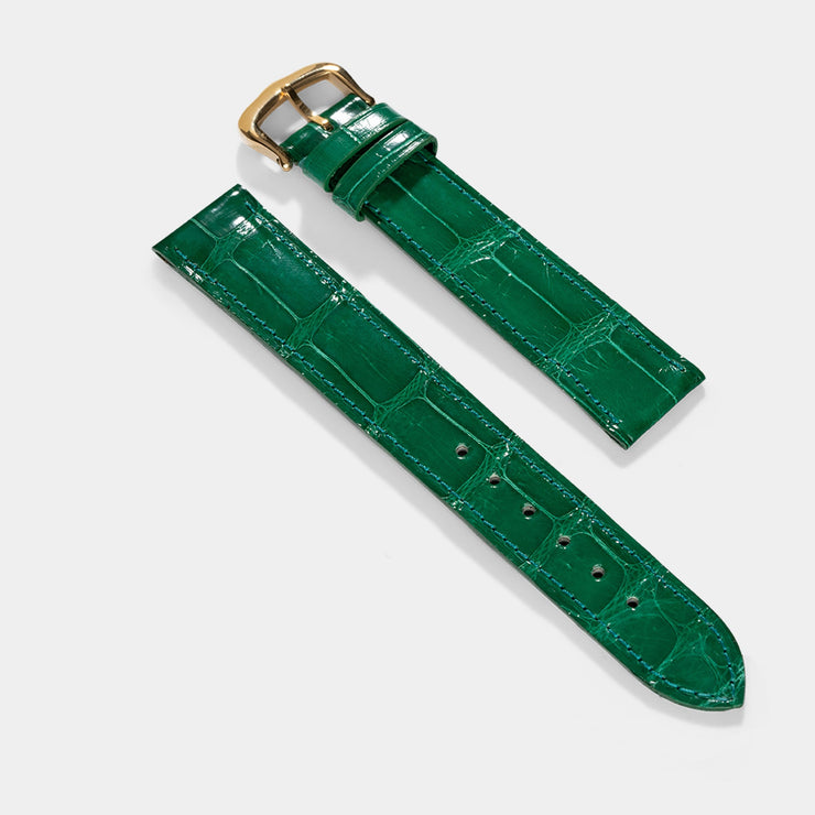 Strap for Cartier 17.5 mm - The Smaragd Green Full Cut Alligator Watch Strap