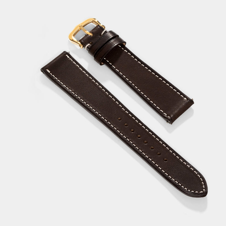 Strap for Cartier Tank Louis (2021-2024) - The Barenia Dark Cognac Brown