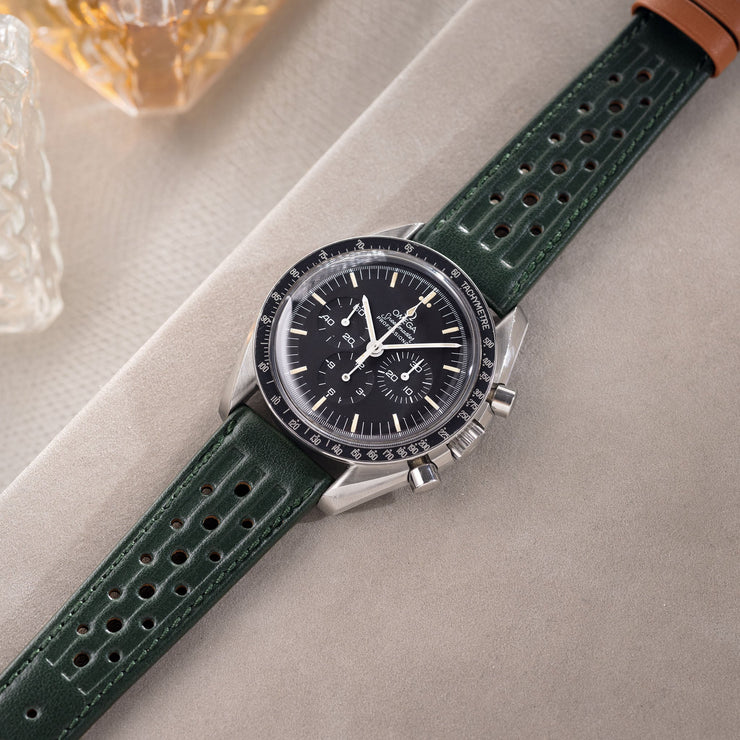 British Racing Green Leather Watch Strap - Jubilee Edition