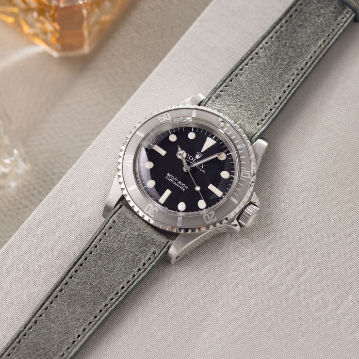 The Mayfair Grey Leather Watch Strap - Jubilee Edition