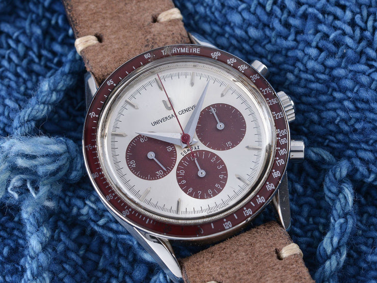 UNIVERSAL GENEVE COMPAX CHRONOGRAPH 884 . 485 BURGUNDY