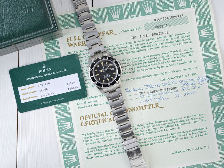 ROLEX 16660 SEADWELLER TRANSITIONAL B + P