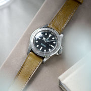 Light Olive Green Leather Watch Strap