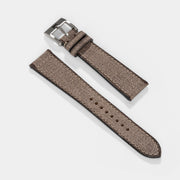 Linen Boxed Leather Watch Strap - Elegant Grey