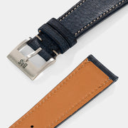 Linen Leather Watch Strap - Denim Blue