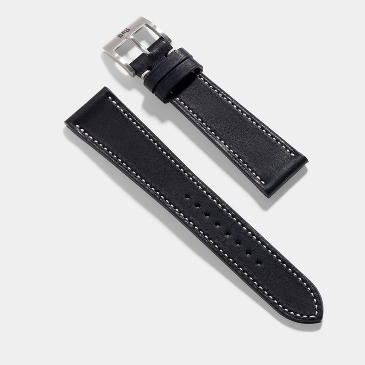 Barenia Black Leather Watch Strap