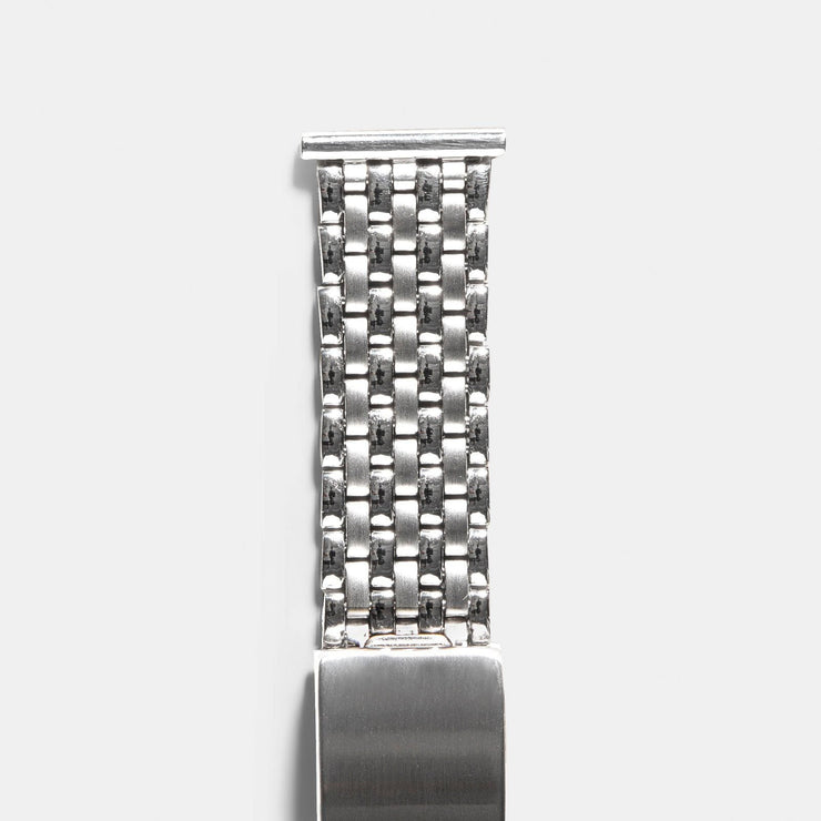 Beads Of Rice Straight End Link Steel Watch Bracelet