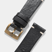 Strap for Tudor Black Bay Bronze - Perfect Match Black Leather Watch Strap