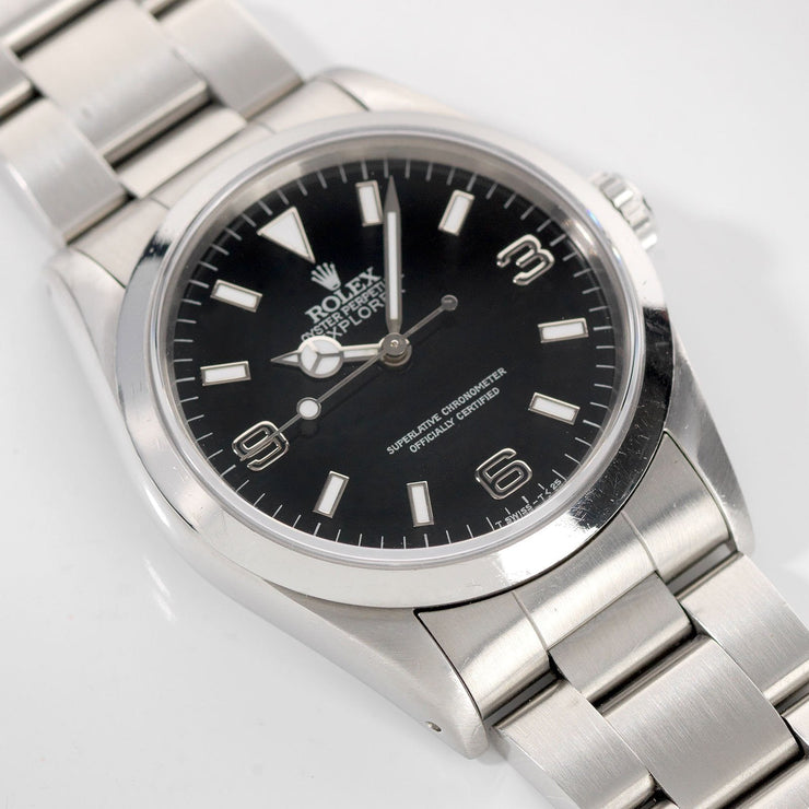 Rolex Explorer 14270 ‘Black Out Dial B&P