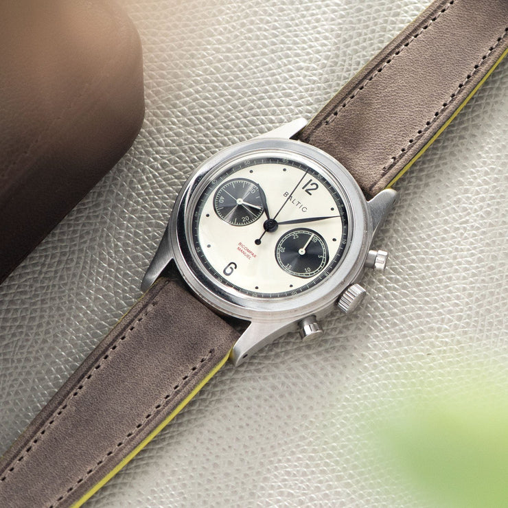 Monte Carlo Grey Leather Watch Strap