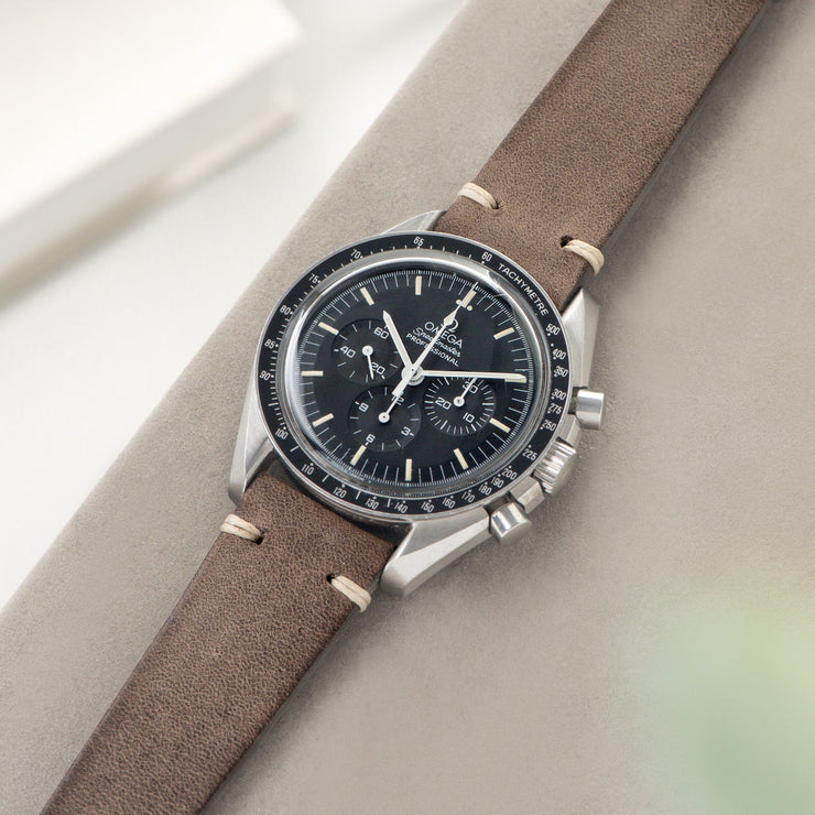 Smoke Grey Leather Watch Strap