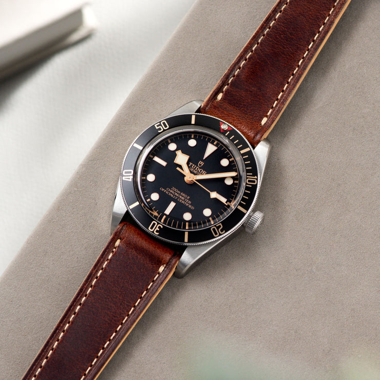 Siena Brown Retro Leather Watch Strap