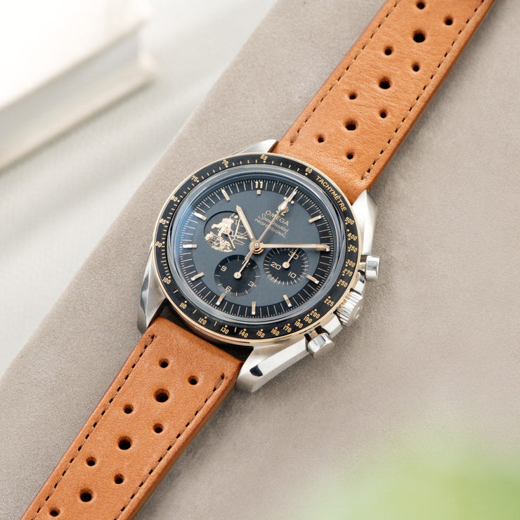 Racing Caramel Brown Leather Watch Strap