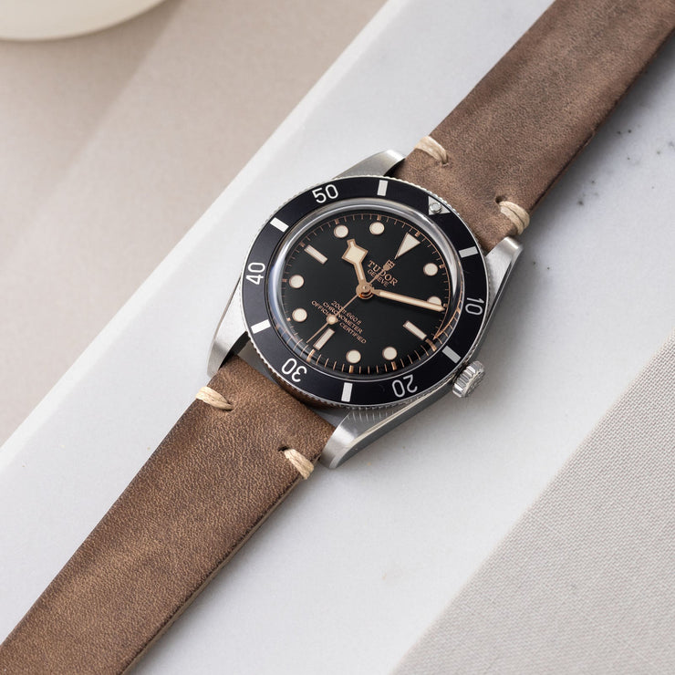 Smoke Grey Leather Watch Strap