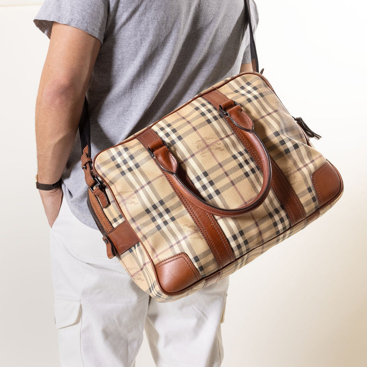 BURBERRY Haymarket Check Business Bag