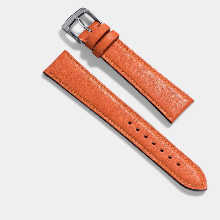 City Orange Leather Watch Strap