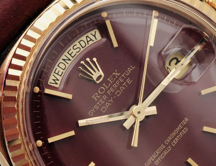 ROLEX 1803 DAYDATE OXBLOOD STELLA