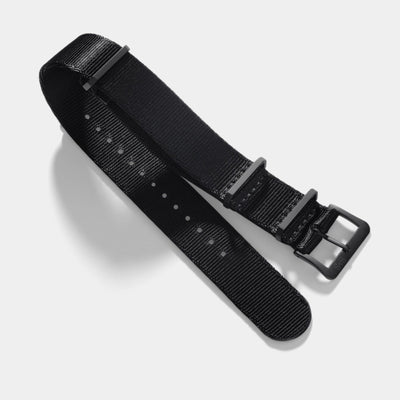 Deluxe Nylon Nato Watch Strap Black Out