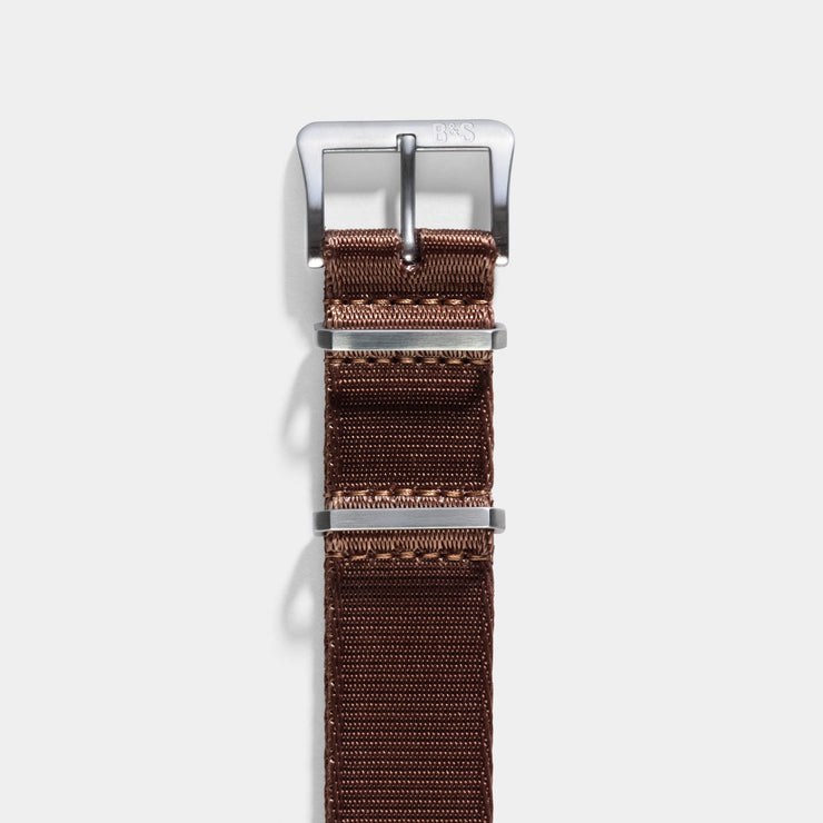 Deluxe Nylon Nato Watch Strap Brown