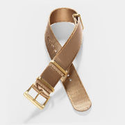 Deluxe Nylon Nato Watch Strap Coyote Brown - Gold Brushed