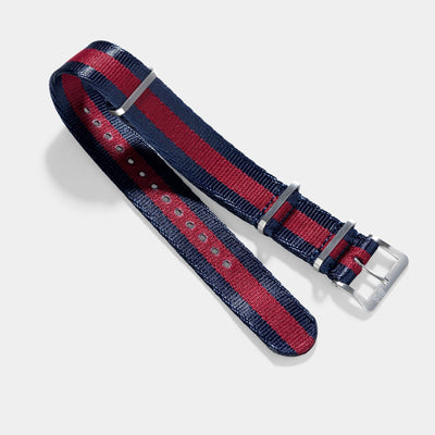 Deluxe Nylon Nato Watch Strap Navy Red