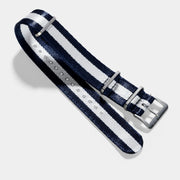 Deluxe Nylon Nato Watch Strap Navy White