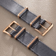 Deluxe Nylon Nato Watch Strap Pure Grey - Rose Gold