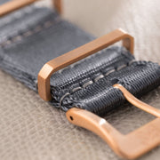 Deluxe Nylon Nato Watch Strap Pure Grey - Rose Gold Brushed