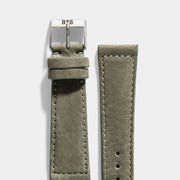 Olive Grey Nubuck Leather Watch Strap