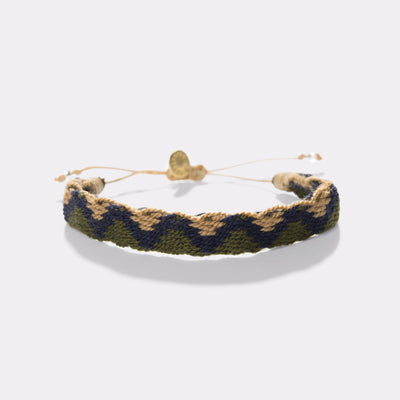 Guanabana Handmade Captain Bracelet Green and Light Brown