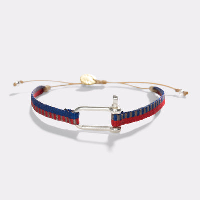 Guanabana Handmade Woven Bracelet Bracelet Blue and Red Horse Shoe