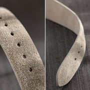 Concrete Grey Silky Suede Leather Watch Strap