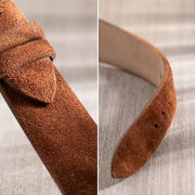 Cognac Brown Silky Suede Leather Watch Strap