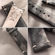 Dark Camo Grey Silky Suede Watch Strap