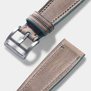 Baie des Anges Grey Leather Watch Strap