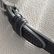 Café Noir Black Leather Watch Strap