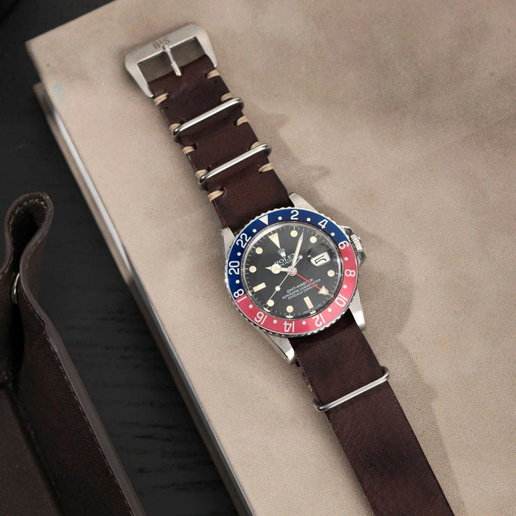 Lumberjack Brown Nato Leather Watch Strap