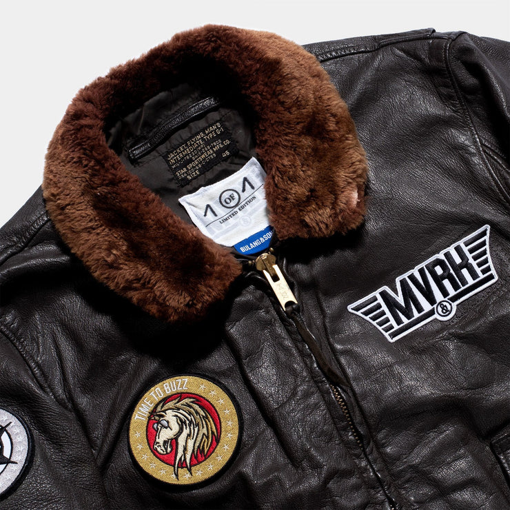 1 OF 1 CUSTOM VINTAGE MVRK G-1 LEATHER FLIGHT JACKET