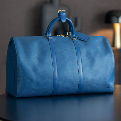 Louis Vuitton Blue Epi Keepall 50