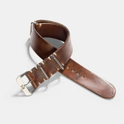 Siena Brown Nato Leather Watch Strap