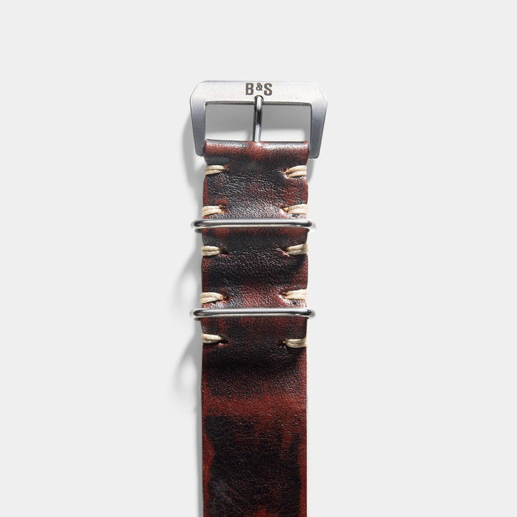 Diablo Black Nato Leather Watch Strap