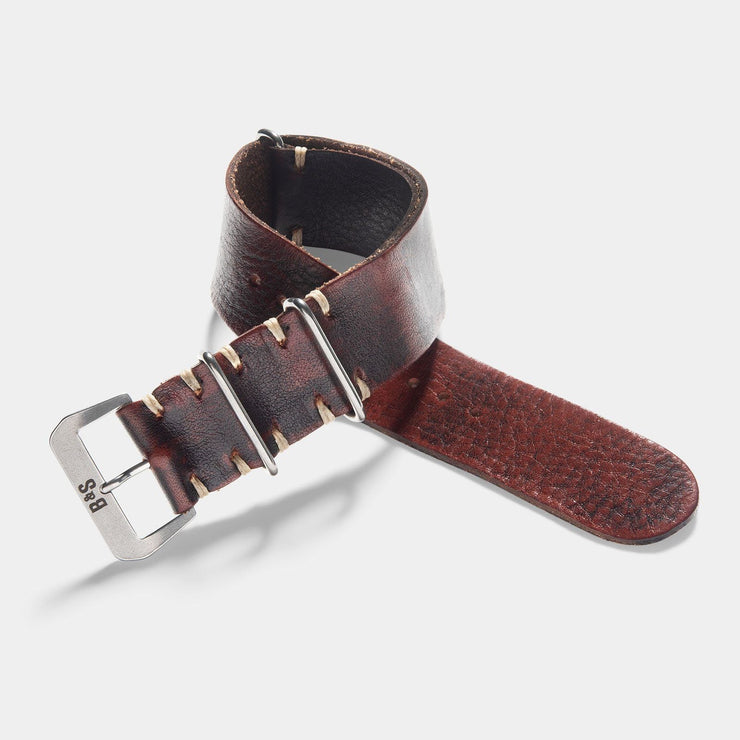 Diablo Black Nato Leather Watch Strap