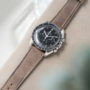 Smoke Grey Retro Leather Watch Strap