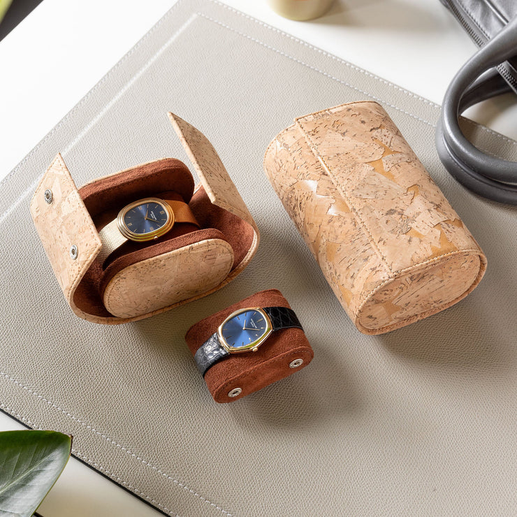 Oval Single Watch Cork Watch Box