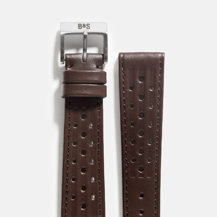 Racing Dark Brown Speedy Leather Watch Strap