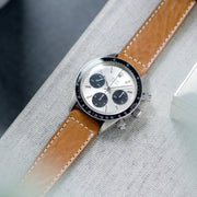 Gilt Brown Leather Watch Strap