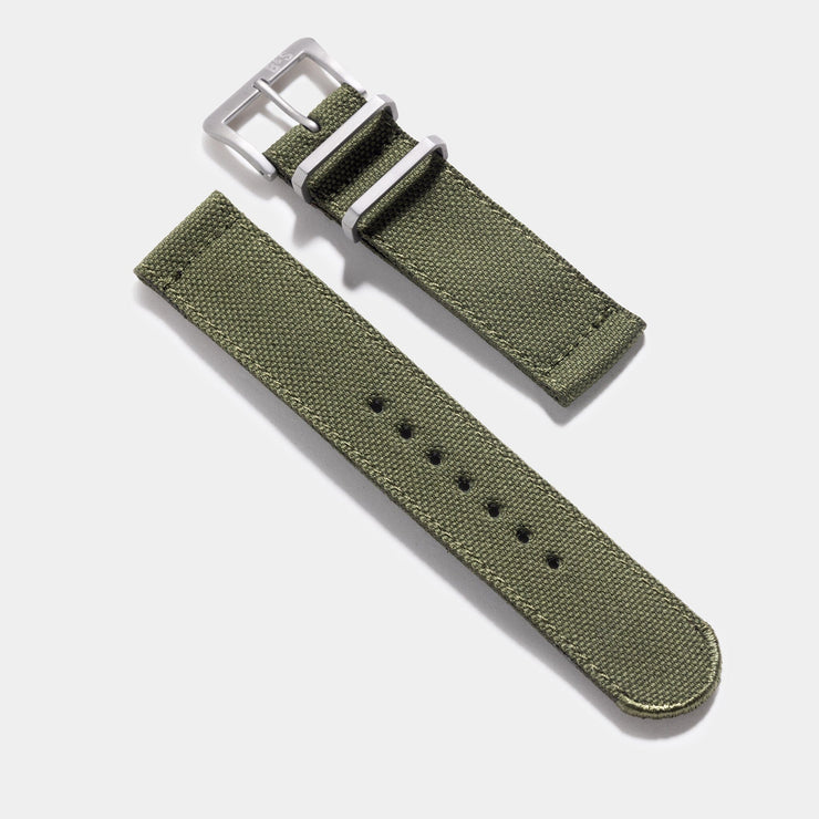 Safari Olive Canvas Watch Strap