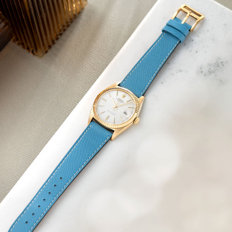 Sellier Ciel Blue Leather Watch Strap