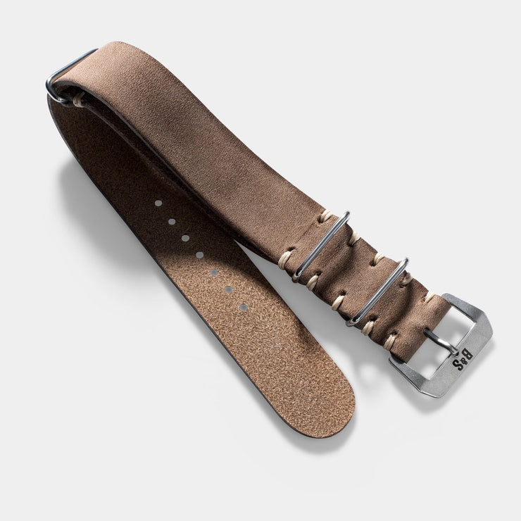 Smoke Grey Nato Leather Watch Strap